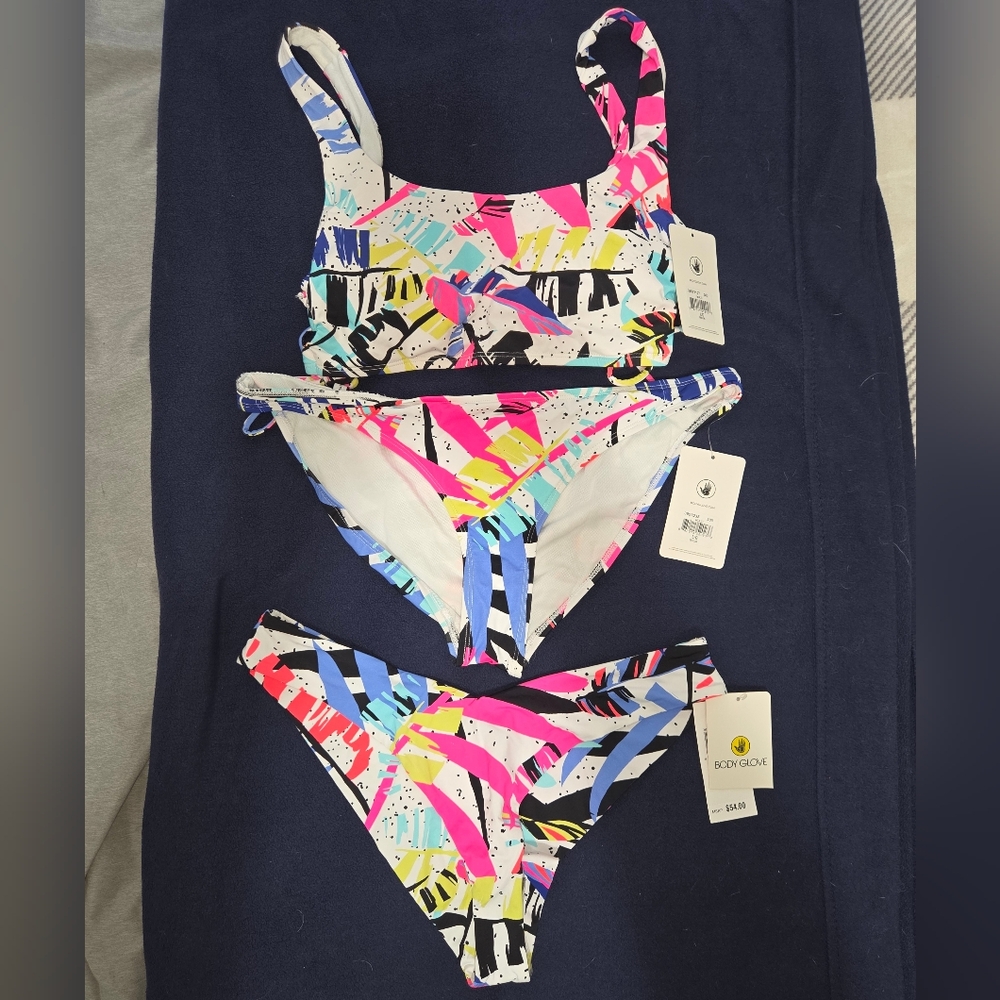 Body Glove Groovy 80s Style Bikini Set Large